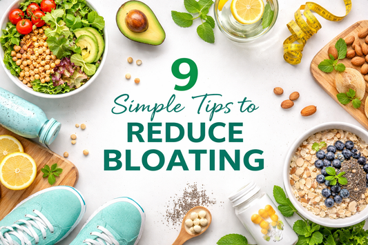 tips to reduce bloating shown through healthy lifestyle and digestion-supporting habits